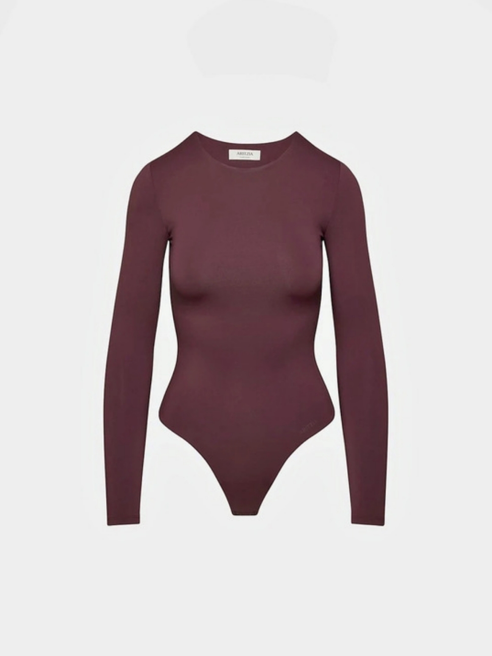 Aritzia Original Contour Prosperity Crew Bodysuit Burgundy Small - Picture 3 of 7